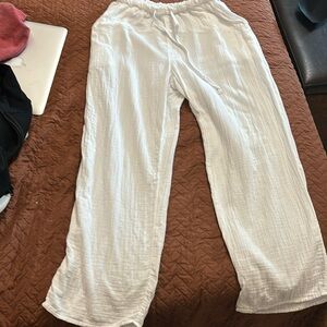 Easy breezy, white, cotton little moon pants size medium from Aritzia